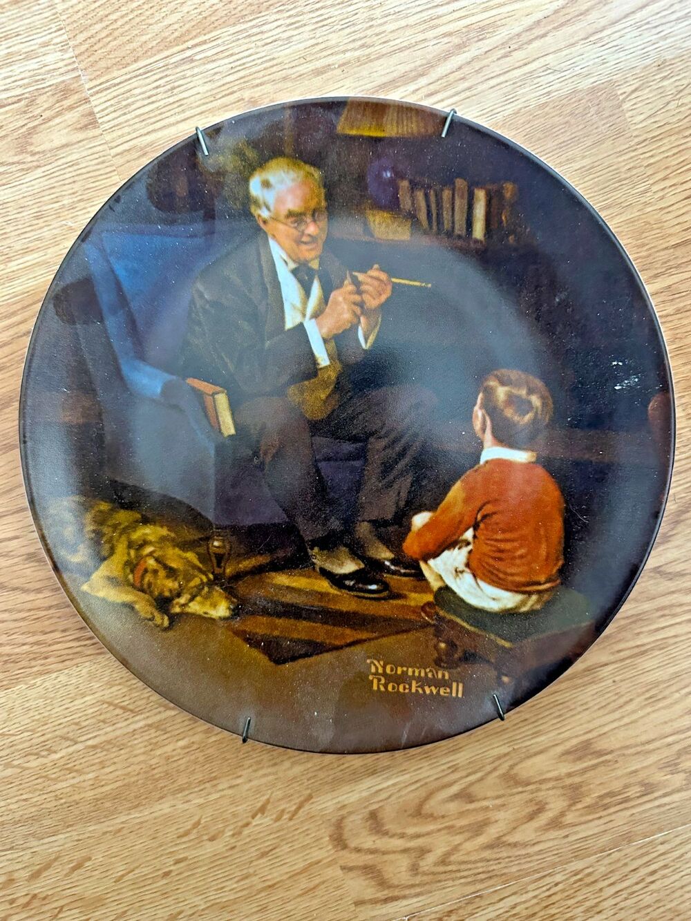 Vtg Norman Rockwell "The Tycoon" Decorative Plate By Edwin Knowles